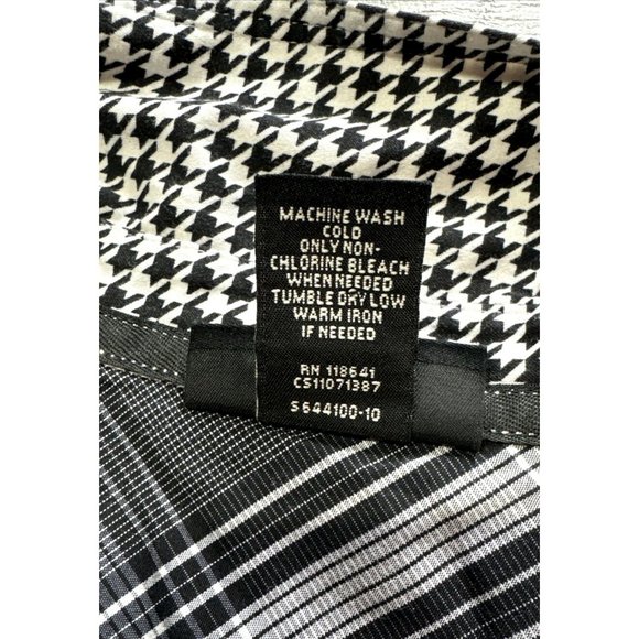 Lane Bryant Shirt Womens 18 Houndstooth Stretch Button Long Sleeve Career Blouse - Picture 4 of 7